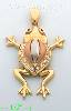 14K Gold Frog CZ Charm Pendant