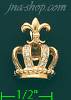 14K Gold Crown CZ Charm Pendant