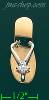 14K Gold Sandal CZ Charm Pendant