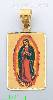 14K Gold Virgin of Guadalupe Picture Charm Pendant