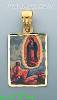 14K Gold Virgin of Guadalupe Juan Diego Picture Charm Pendant