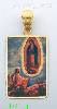 14K Gold Virgin of Guadalupe Juan Diego Picture Charm Pendant