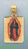 14K Gold Virgin of Guadalupe Picture Charm Pendant