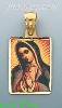 14K Gold Virgin of Guadalupe Picture Charm Pendant