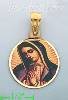 14K Gold Virgin of Guadalupe Picture Charm Pendant