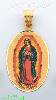 14K Gold Virgin of Guadalupe Picture Charm Pendant