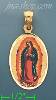 14K Gold Virgin of Guadalupe Picture Charm Pendant