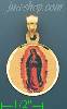 14K Gold Virgin of Guadalupe Picture Charm Pendant