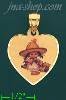 14K Gold Little Girl w/Hat Heart Picture Charm Pendant