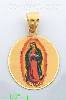 14K Gold Virgin of Guadalupe Picture Charm Pendant