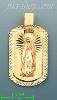 14K Gold Virgin of Guadalupe Tag Stamp & Charm Pendant