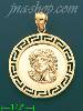 14K Gold Jesus Christ Greek Design Stamp & Charm Pendant