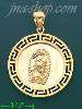 14K Gold Virgin of Guadalupe Greek Design Stamp & Charm Pendant