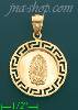 14K Gold Virgin of Guadalupe Greek Design Stamp & Charm Pendant