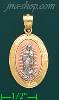 14K Gold Virgin of Guadalupe Stamp & Charm Pendant