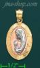 14K Gold Virgin Mary Stamp & Charm Pendant
