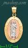 14K Gold Saint Jude Stamp & Charm Pendant