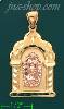 14K Gold Virgin of Guadalupe in Arc Stamp & Charm Pendant