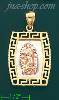 14K Gold Virgin of Guadalupe Greek Design Stamp & Charm Pendant