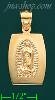 14K Gold Virgin of Guadalupe Stamp & Charm Pendant