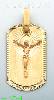 14K Gold Crucifix Tag Stamp & Charm Pendant