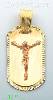 14K Gold Crucifix Tag Stamp & Charm Pendant