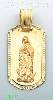 14K Gold Virgin of Guadalupe Tag Stamp & Charm Pendant