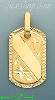 14K Gold Dia-Cut Engravable Tag Stamp & Charm Pendant