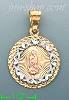 14K Gold Virgin of Guadalupe 3Color Stamp Charm Pendant