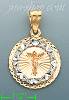 14K Gold Crucifix 3Color Stamp Charm Pendant