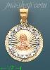 14K Gold Virgin of Guadalupe 3Color Stamp Charm Pendant