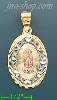 14K Gold Virgin of Guadalupe 3Color Stamp Charm Pendant