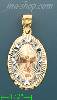 14K Gold Crucifix 3Color Stamp Charm Pendant