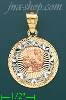 14K Gold Baptism 3Color Stamp Charm Pendant