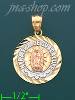 14K Gold Our Lady of Guadalupe 3Color Stamp Charm Pendant