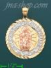 14K Gold Our Lady of Guadalupe 3Color Stamp Charm Pendant