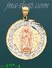 14K Gold Our Lady of Guadalupe 3Color Stamp Charm Pendant