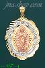 14K Gold Our Lady of Guadalupe 3Color Stamp Charm Pendant