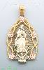 14K Gold Virgin of Guadalupe 3Color Stamp Charm Pendant