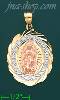 14K Gold Our Lady of Guadalupe 3Color Stamp Charm Pendant