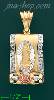 14K Gold Virgin of Guadalupe w/Rose 3Color Stamp Charm Pendant