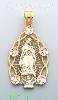 14K Gold Virgin of Guadalupe 3Color Stamp Charm Pendant