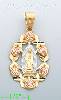 14K Gold Virgin of Guadalupe 3Color Stamp Charm Pendant