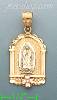 14K Gold Virgin of Guadalupe 3Color Stamp Charm Pendant