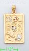 14K Gold Good Luck Symbols Lucky Charm Pendant