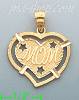 14K Gold Mom Heart Charm Pendant