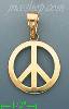 14K Gold Peace Sign Charm Pendant