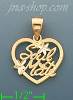 14K Gold Soul Mate Heart Charm Pendant