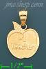 14K Gold #1 Teacher Apple Charm Pendant