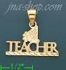 14K Gold #1 Teacher Charm Pendant